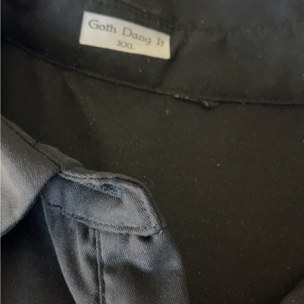 Black Button-Up romper - Picture 3 of 4